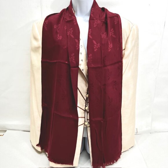 VG TChristian Dior Soft 100% Silk Scarf Rayon/Satin 66"X 20" Bugendy  Fringe( 23 - Picture 2 of 9